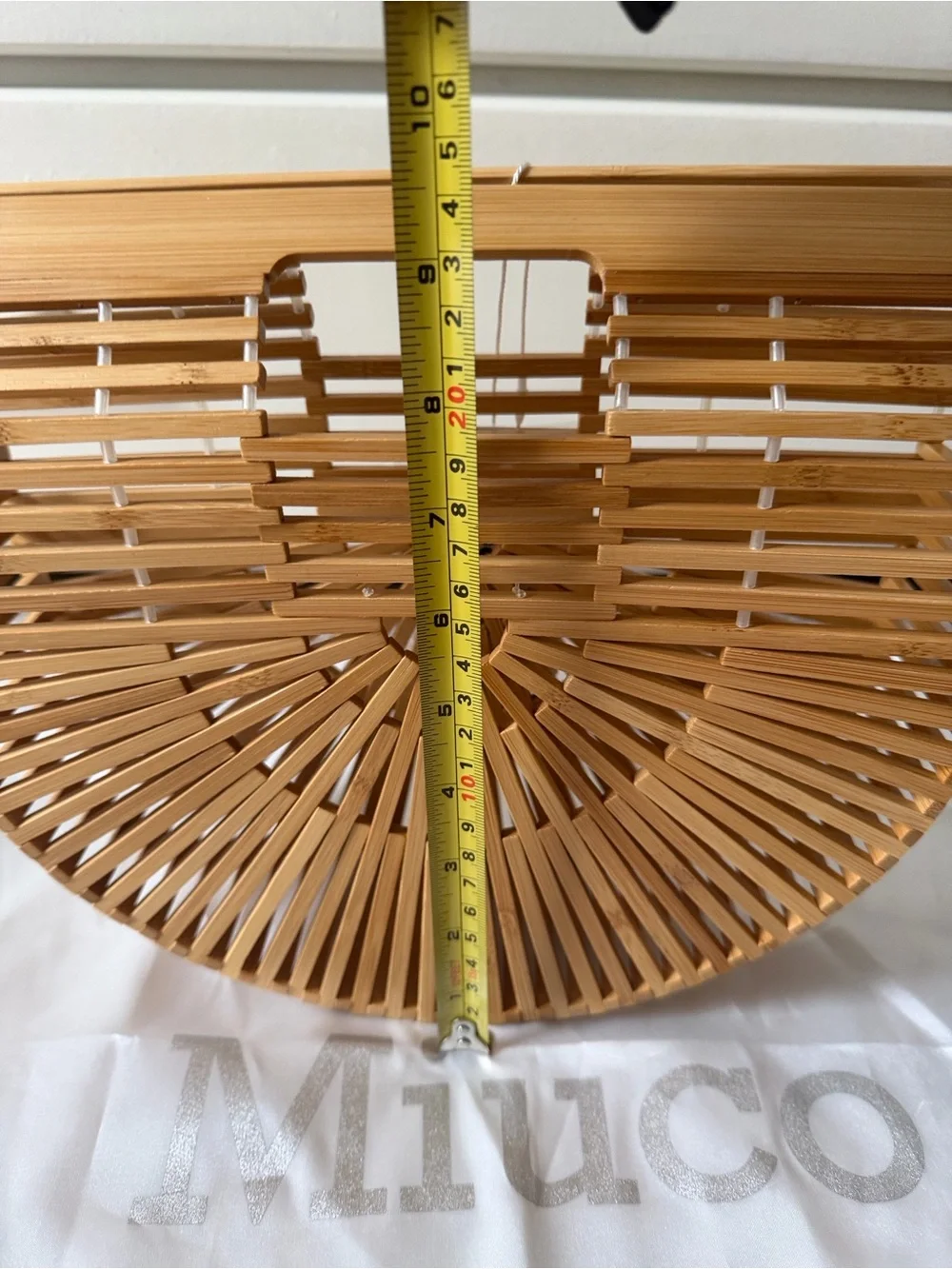Bamboo Semi-Circle Handbag - Natural